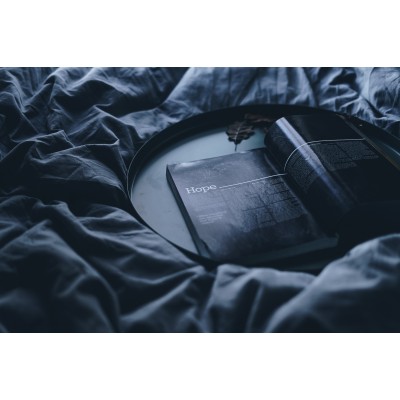 DARK BLUE BED LINEN SET (2 pillowcases, bed sheet, duvet cover) DARK BLUE BED LINEN SET (2 pillowcases, bed sheet, duvet cover)